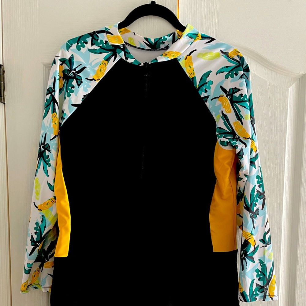 Plus size one piece swimsuit.